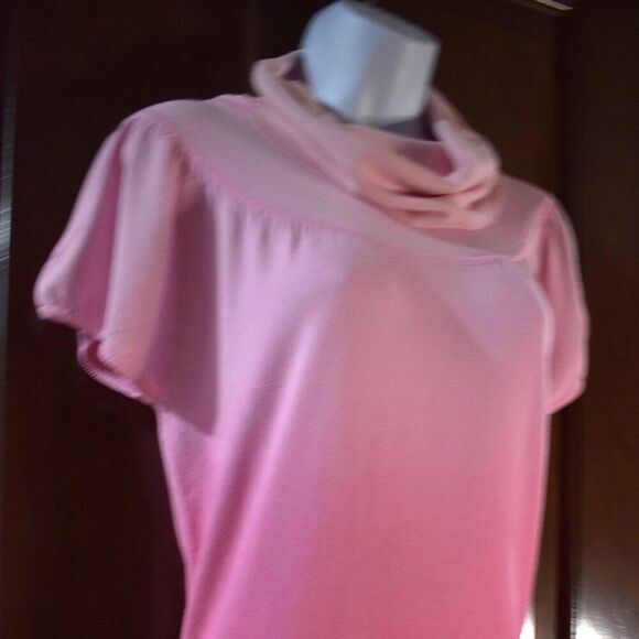 INC International Concepts Pink Ombre Cowl High Neck Sweater Blouse Size Large - Picture 6 of 15